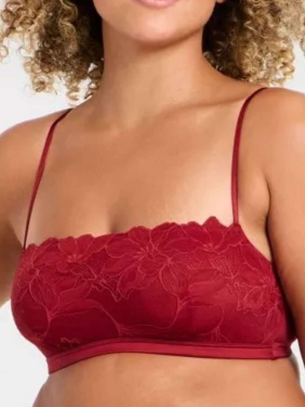 Women's Lace Unlined Straight Neck Bralette - Auden™ - XL - NWT